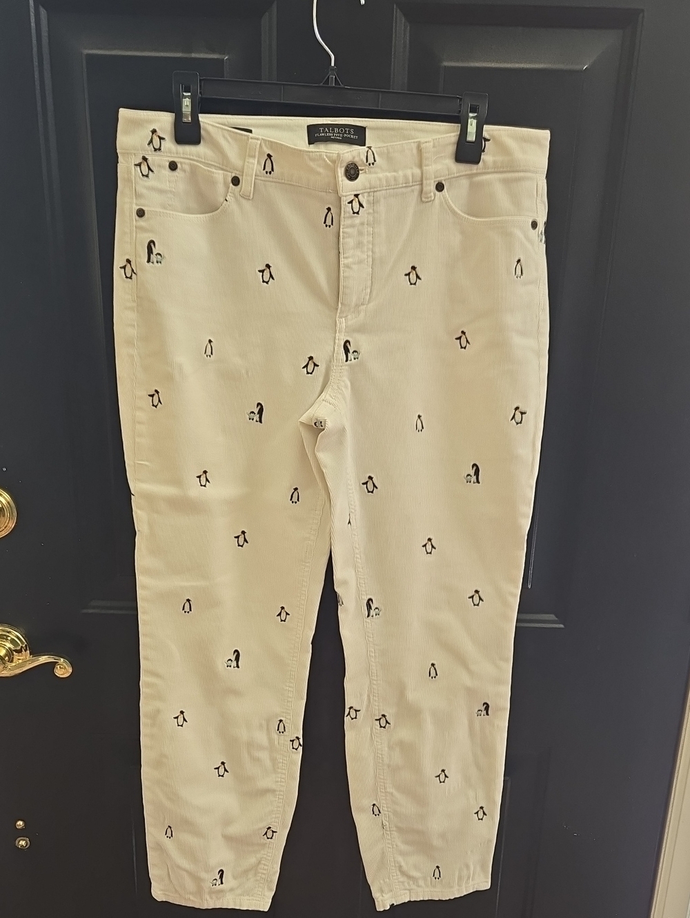 Talbots Whit Petite Corduroy Slim Ankle Pants With Penguins Size 10P
